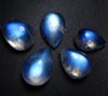 AAAA - Truly Very Rare Blue Moon Rainbow Moonstone Gorgeous Blue Fire Nice Clean Tear Drops Shape Cabochon size 9.5x13.5-11x15.5 -weight 35.25 cts - 5pcs